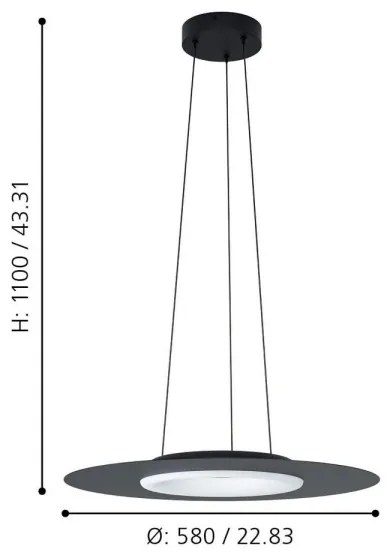 Eglo 99125 - RGB LED dimmelhető COMPO ROSSO-C függeszték 16W 230V