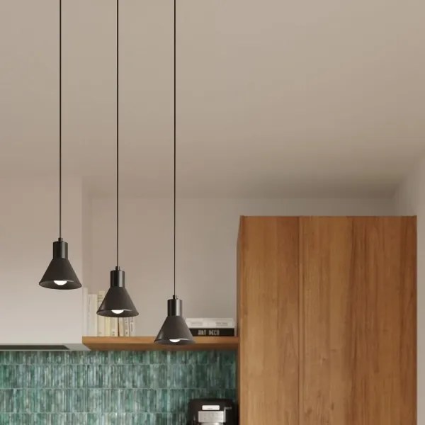 Sollux SL.0985 - Csillár zsinóron TALEJA 1xE27/60W/230V fekete