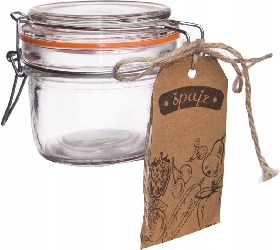 Befőttes üveg konyhai tároló doboz szabadalmaztatott ételcsipesszel 220 ml