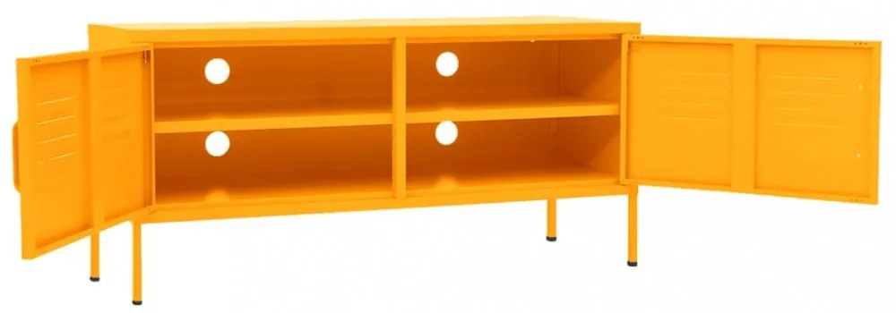 mustársárga acél TV-szekrény 105 x 35 x 50 cm