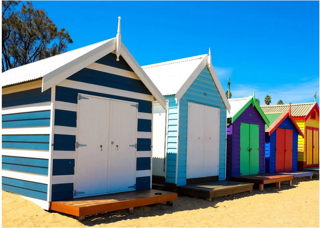 Kép - Brighton Beach, Melbourne, Ausztrália (70x50 cm)