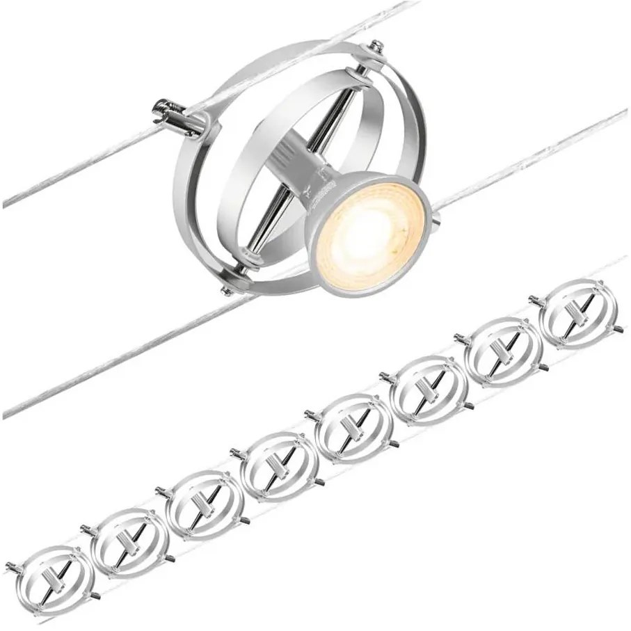 Paulmann 94490 - 8x GU5,3/7,5W CARDAN spotlámpa, matt króm, 230V