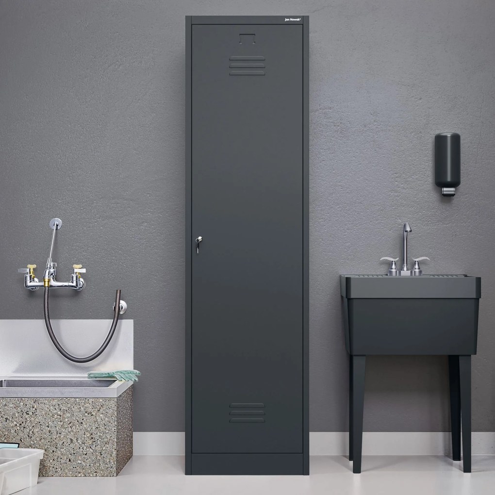 AGNES fém takarítószekrény, 500 x 1850 x 500 mm, antracit