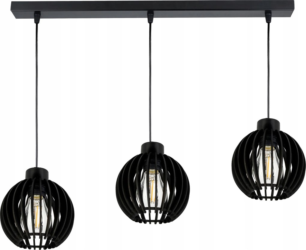 fekete Függő Lámpa Túlnyúló mennyezeti csillár Loft lámpaernyő Fagolyó 3