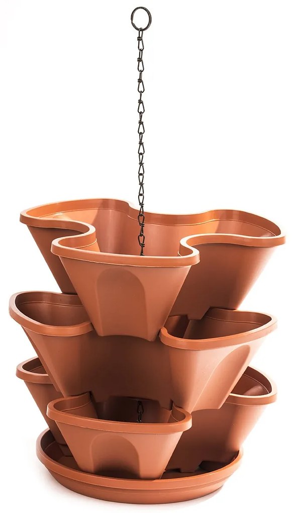 2-részes felakasztható virágpiramis – terrakotta, 23 cm