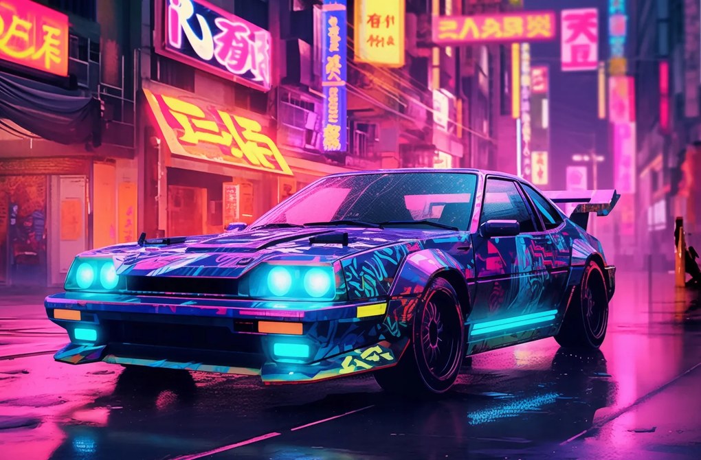 Poszter 86,4x56,8cm Éjszakai rally Neo-Tokióban