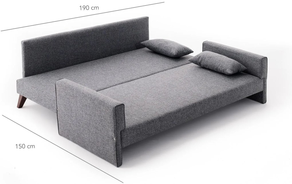 3 személyes kanapéágy Bella Sofa - Szürke