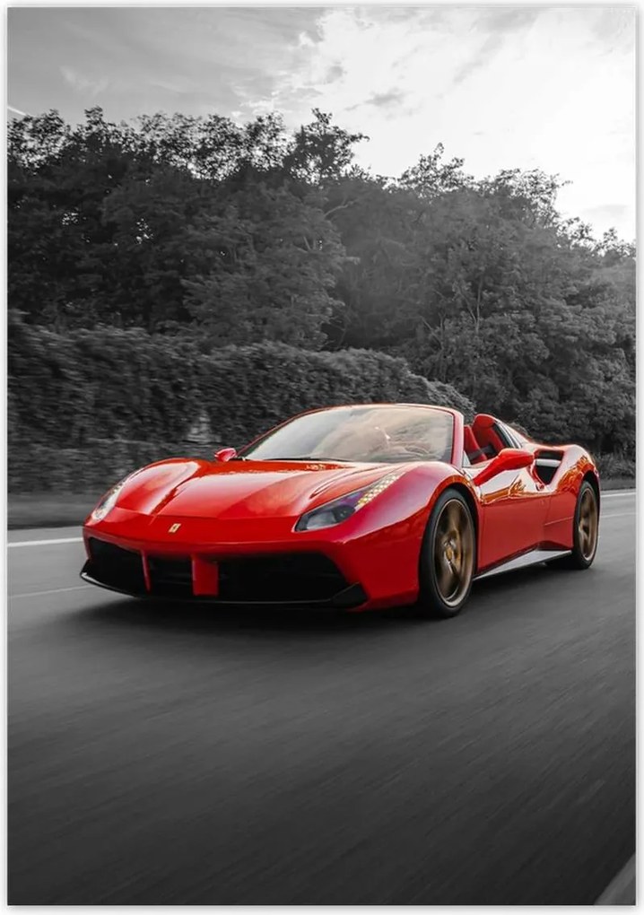 Poszterek 70x100 Piros Ferrari Fura