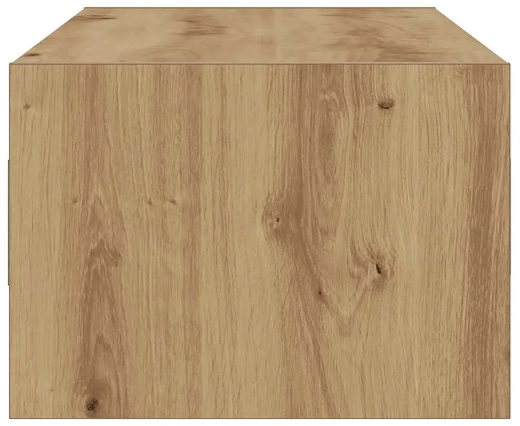 kézműves tölgy színű TV-szekrény LED-lámpákkal 100X35,5x25 cm