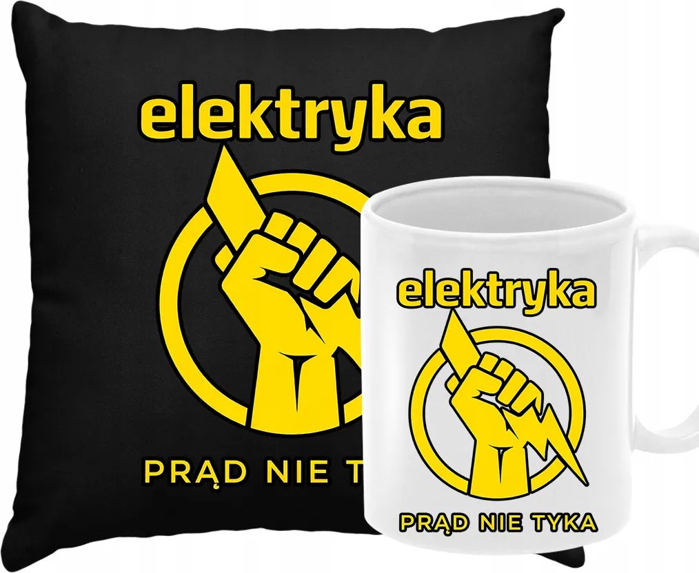 Párna Bögre Születésnapi Szett Villanyszerelőnek Áram nem Ketyeg