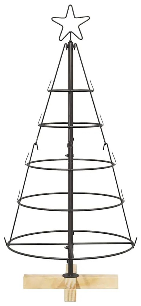 Karácsonyi kúp fa állvánnyal Fekete 90 cm Acél
