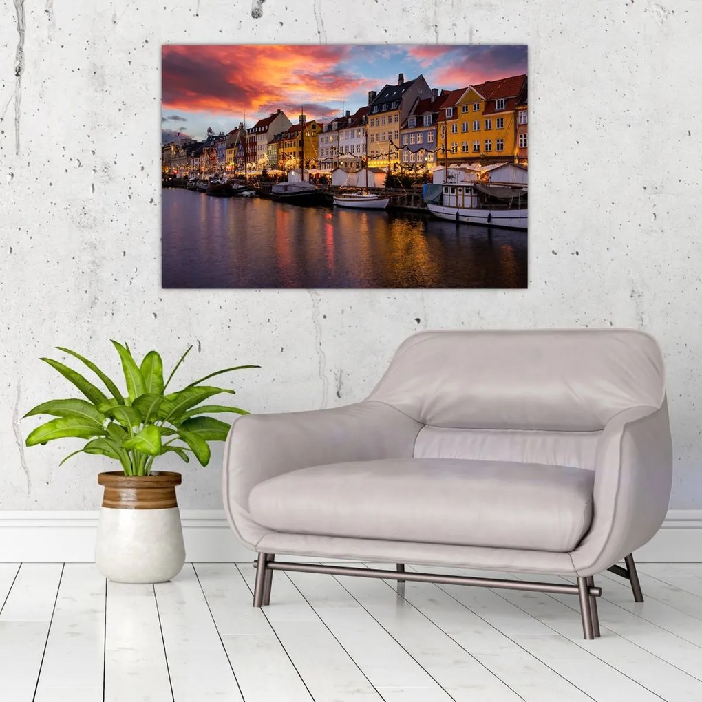 Kép - Nyhavn, Koppenhága (90x60 cm)