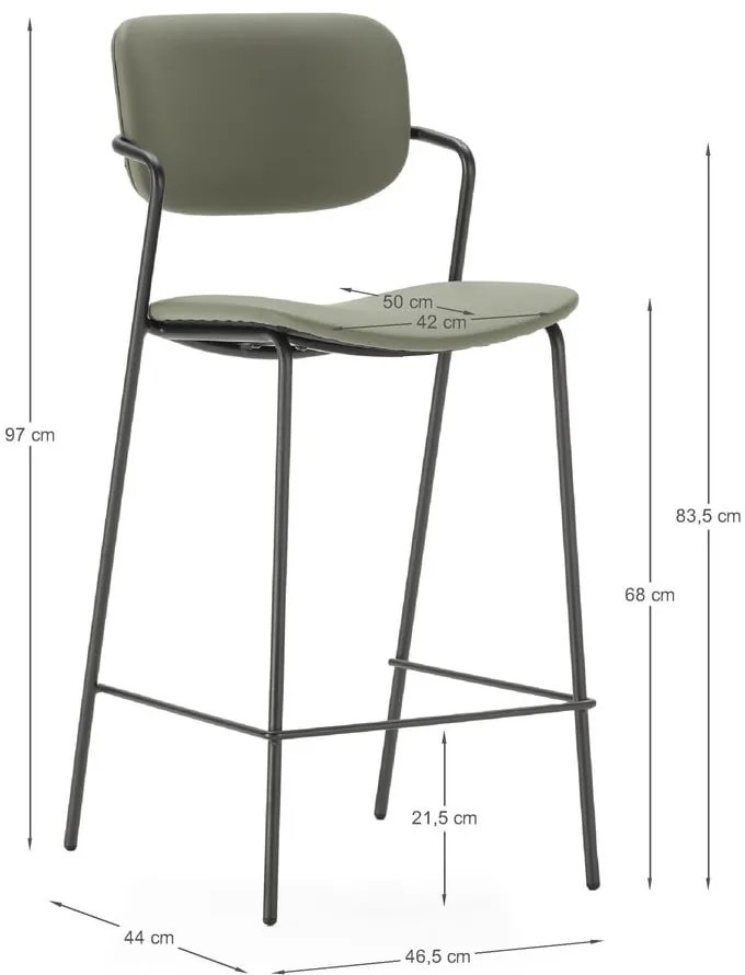 Khaki bárszék szett 2 db-os (ülésmagasság 68 cm) Maika – Marckeric