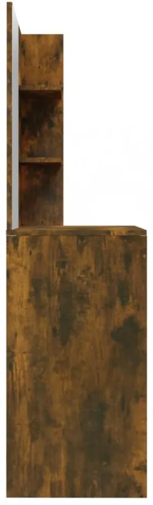 füstös tölgyszínű fésülködőasztal tükörrel 74,5 x 40 x 141 cm
