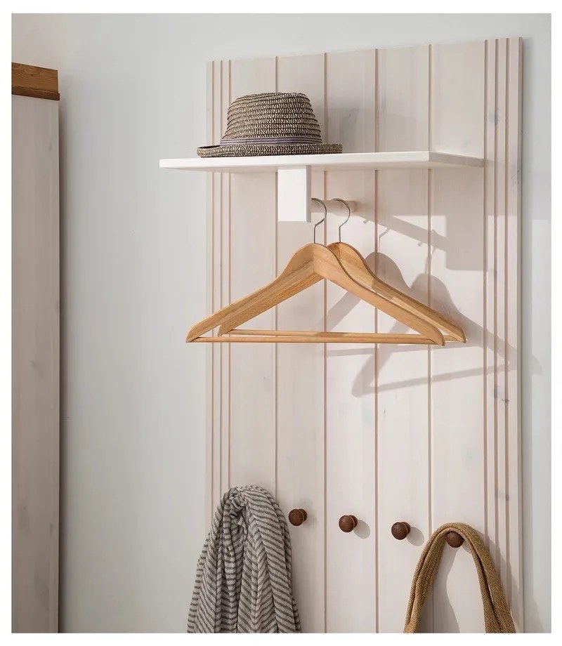 Fehér borovi fenyő előszoba bútor 60x120x25 cm Anita – Støraa