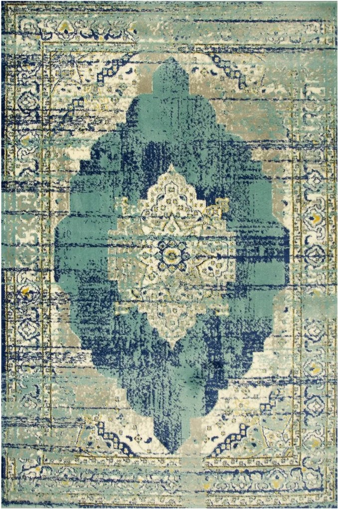 Kék Szőnyeg Szürke Díszszszőnyeg Nappaliba Victoria 240x330 cm