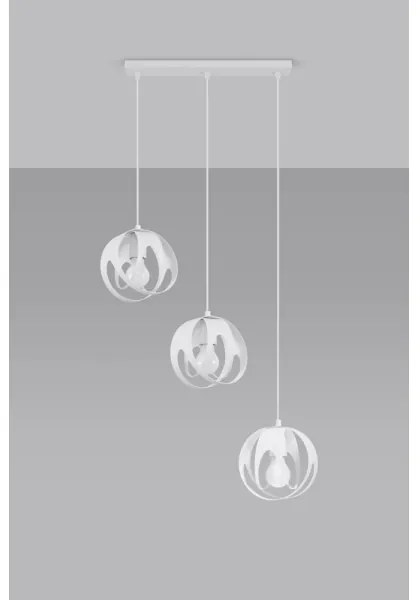 Sollux SL.1085 - Csillár zsinóron TULOS 3xE27/60W/230V fehér