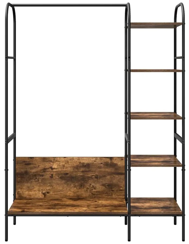 vidaXL Ruhafogó polcokkal Barna Tölgy 120 x 44 x 160 cm Faanyag