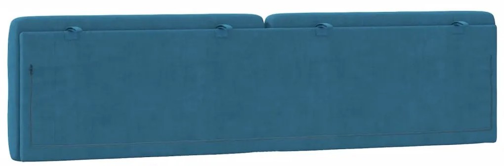 kék bársony fejtámla párna 200 cm