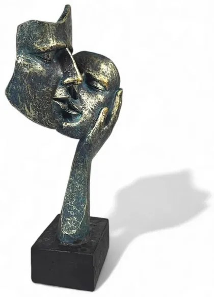 Asztaldísz 35x22x13 cm gyanta/patina