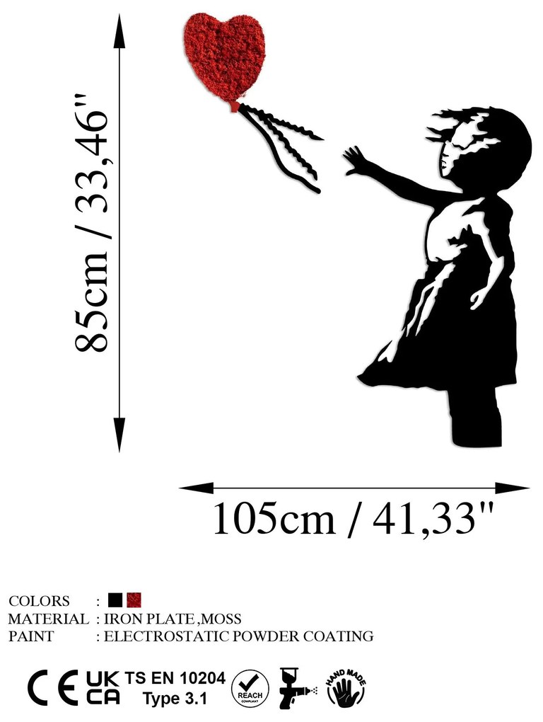 Fém fali dekoráció, Banksy - 13-1