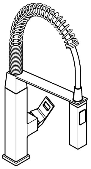 GROHE 31395000 - EUROCUBE 547 mm mosogató csaptelep, fényes króm