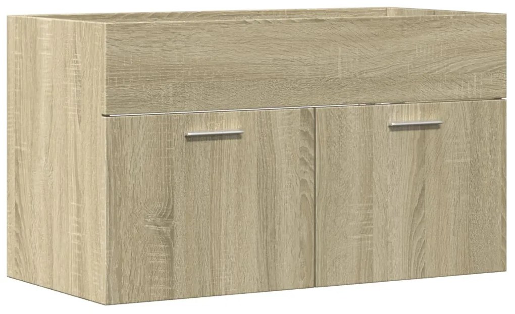Sonoma tölgy szerelt fa fürdőszobai mosdószekrény 90x38,5x46 cm