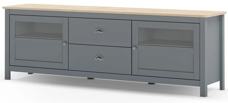 Szürkészöld borovi fenyő TV-állvány 180x59x40 cm Misti – Marckeric