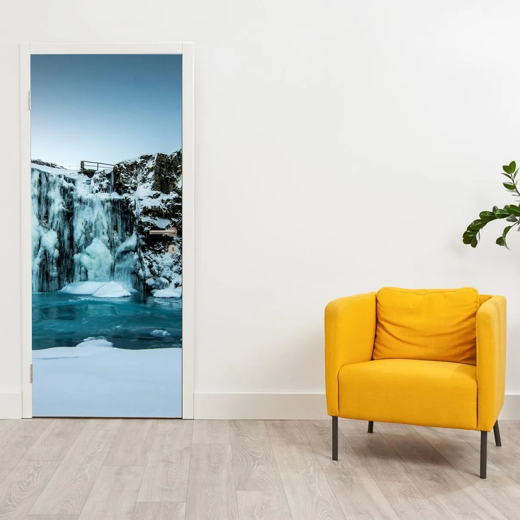 Fotótapéta ajtóra - Fagyott vízesések (95x205cm)