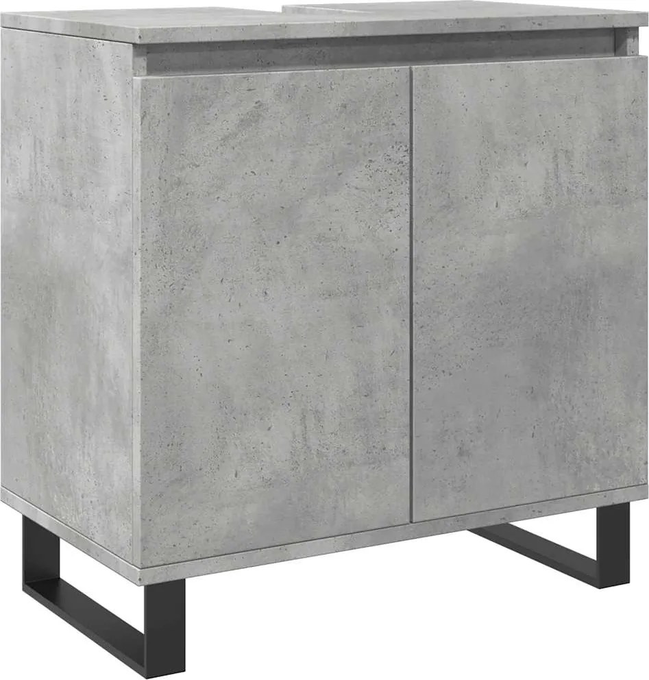 vidaXL betonszürke szerelt fa fürdőszobaszekrény 58x33x60 cm