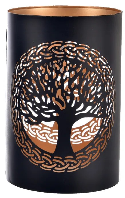 InDecor Fém gyertyatartó Tree fekete, 13 x 13 x 22cm, L