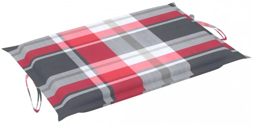 piros kockás oxford szövet napozóágy párna 186x58x4 cm