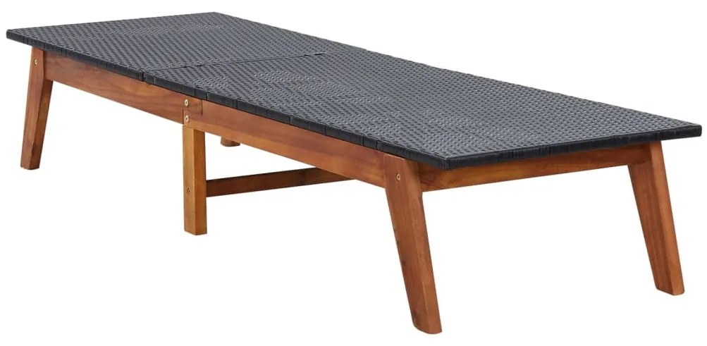 Polyrattan és tömör akácfa napozóágy