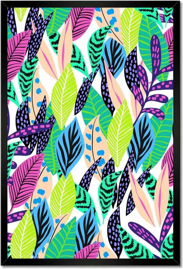 Poszterek keretben 40x60 Színes kompozíció Levél