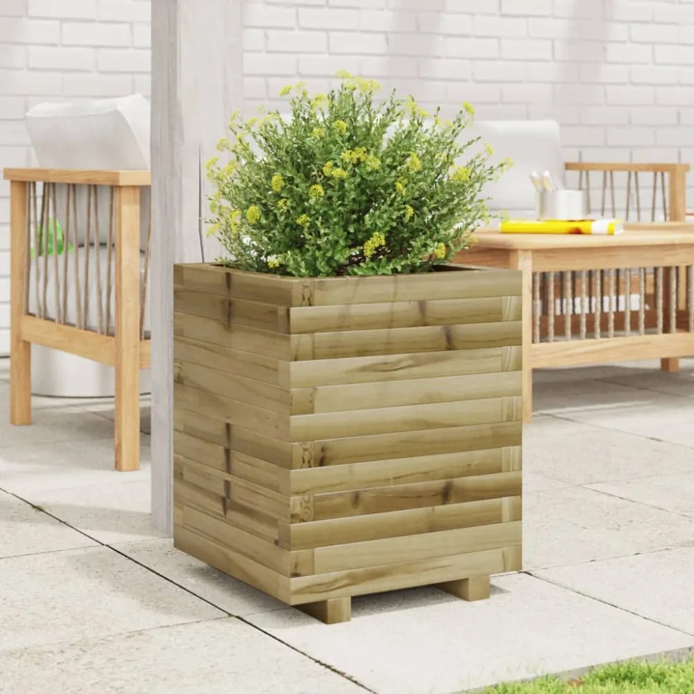 vidaXL impregnált fenyőfa kerti virágláda 40 x 40 x 49,5 cm