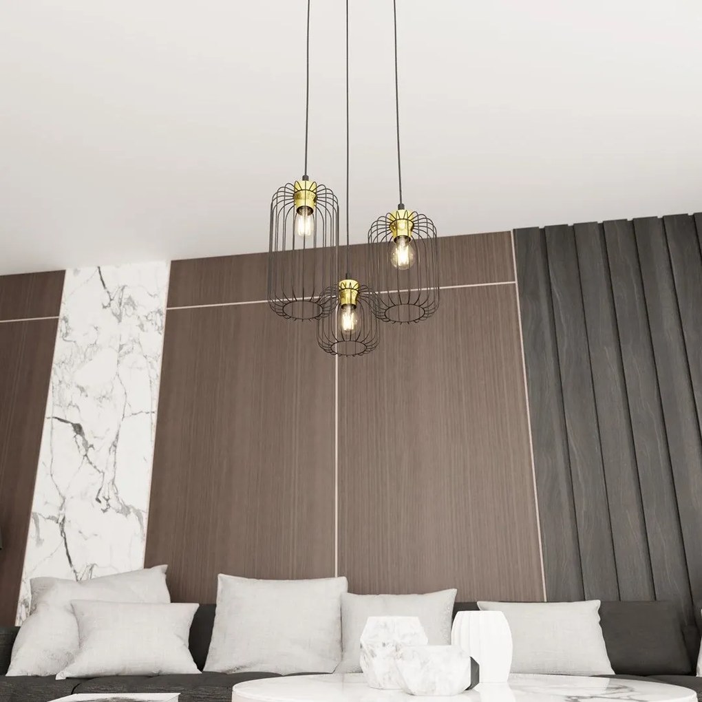 Emibig modern függeszték vander fekete arany emi1364/3prem