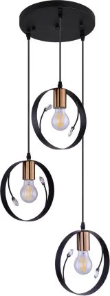 Globo 15346-3 Függeszték fém fekete. Ø:392, H:1500, exkl. 3xE27 60W 230V