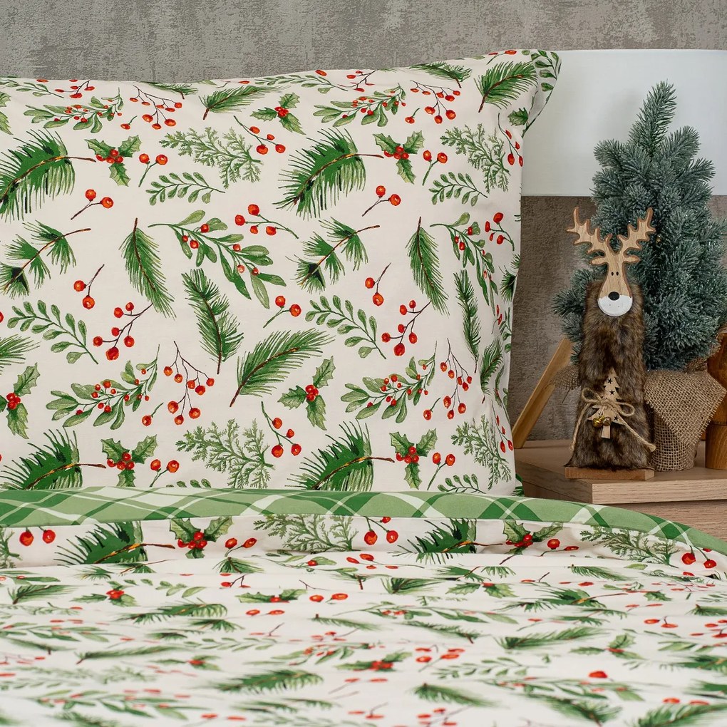 4Home Scotch pamut ágyneműhuzat zöld, 140 x 200 cm, 70 x 90 cm