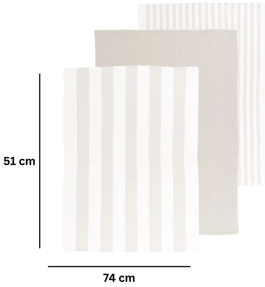 Pamut konyharuha szett 3 db-os 51x74 cm Marra – Tiseco Home Studio