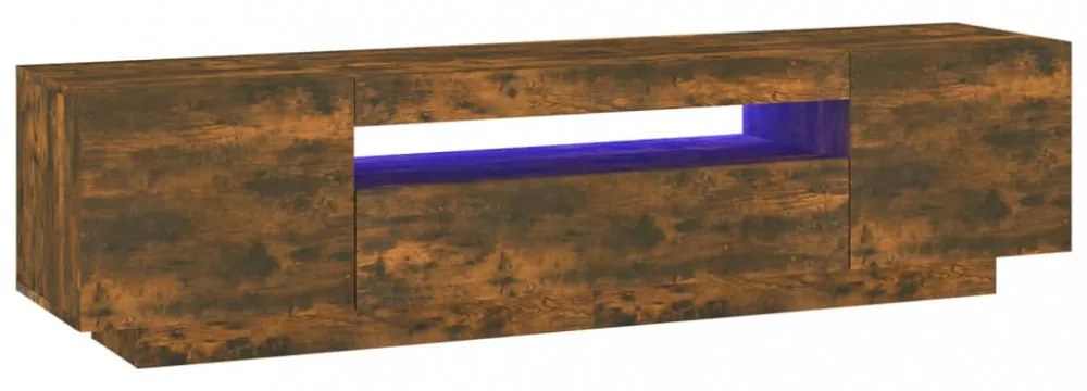 füstös tölgy színű TV-szekrény LED-világítással 160x35x40 cm