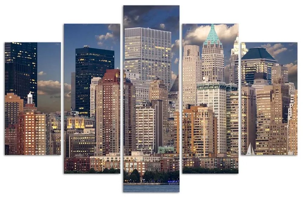 Gario Vászonkép New Yorki felhőkarcolók - 5 részes Méret: 150 x 100 cm