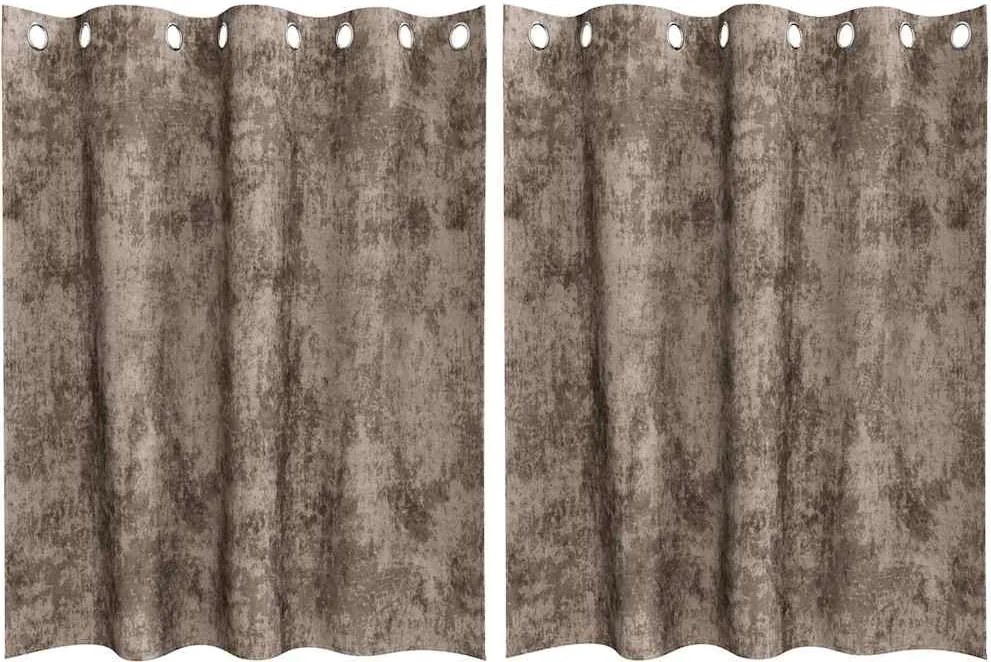 vidaXL Bársonyfüggönyök 2 pcs Cappuccino 140 x 140 cm Bársony