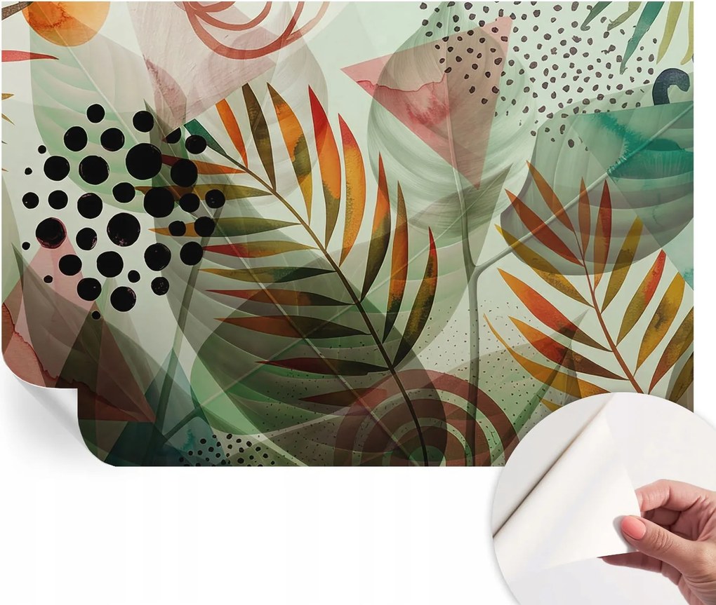 Matt öntapadós fotótapéta falra Absztrakt levelek 104x70 cm