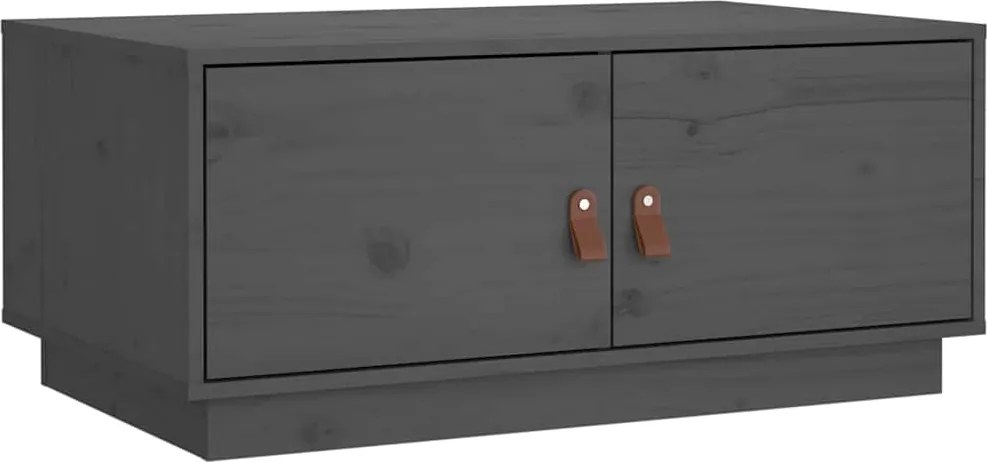 vidaXL szürke tömör fenyőfa dohányzóasztal 80 x 50 x 35 cm