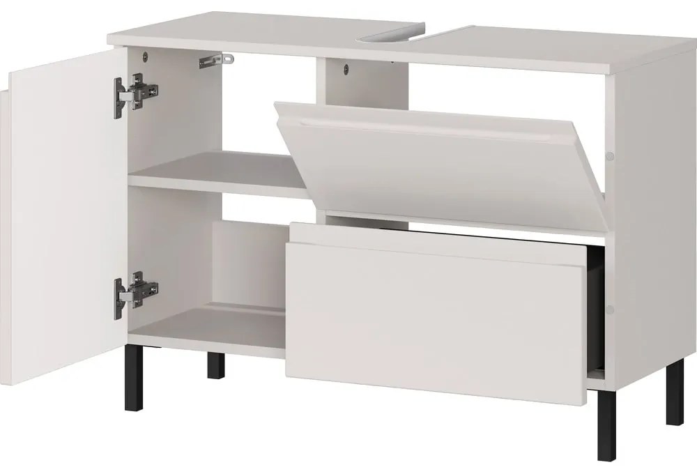 Krémszínű alacsony mosdó alatti szekrény 80x56 cm Salinas – Germania