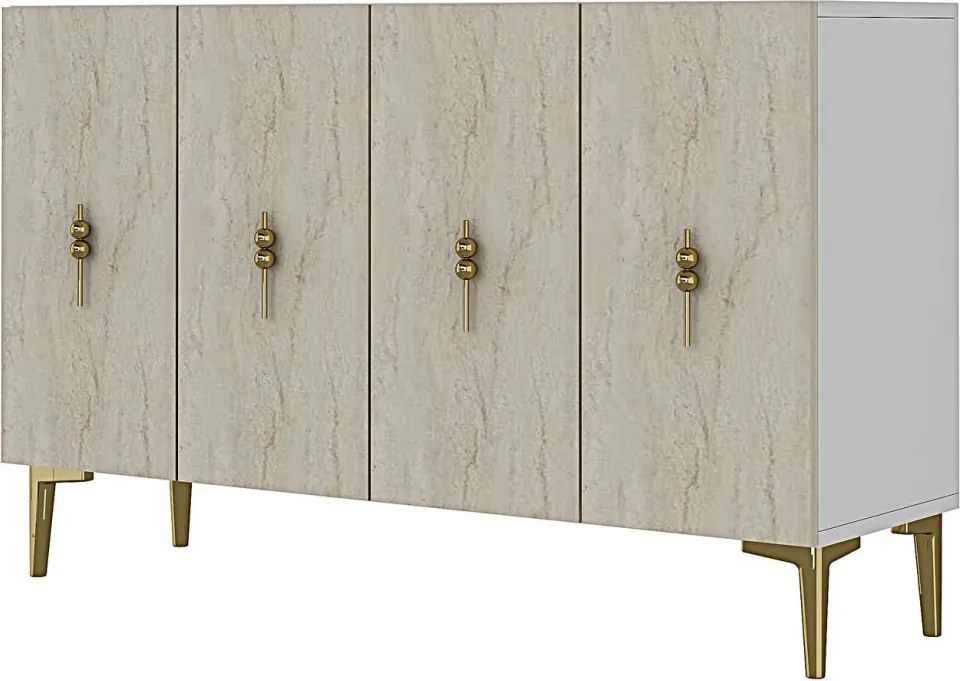 Salkım 120 - White, Travertine, Gold