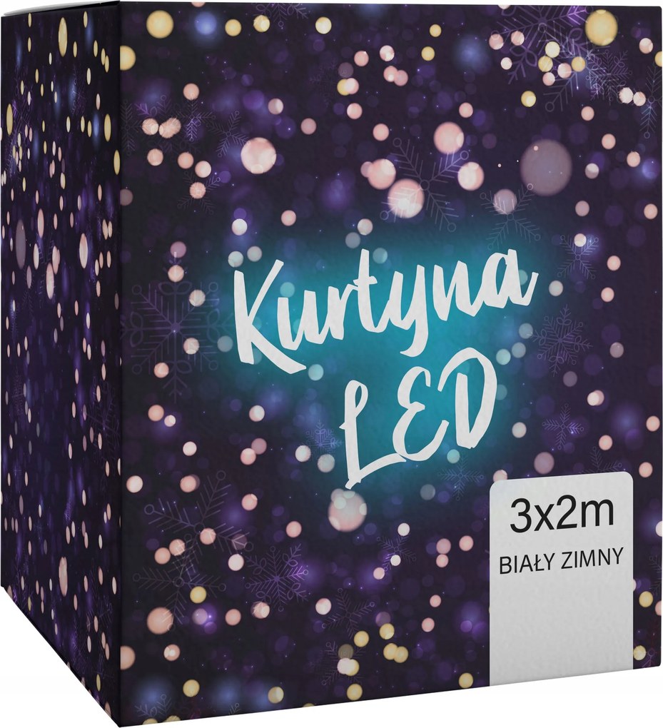 Usb 200 Led függöny 3x2 hideg fehér Távirányító