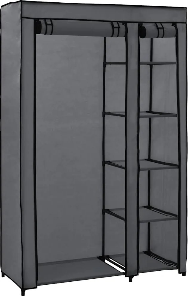 vidaXL szürke összecsukható szövet ruhásszekrény 110 x 45 x 175 cm