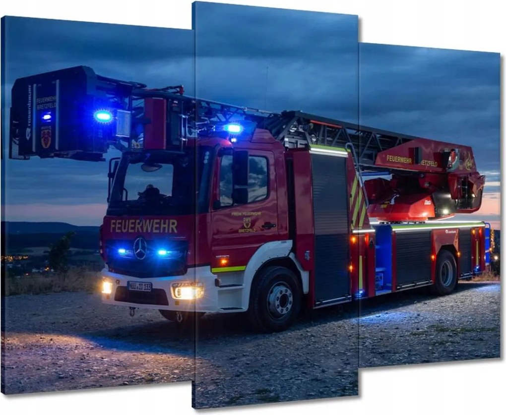 Vászonkép 90x70 Tűzoltóautó a jelzőlámpán