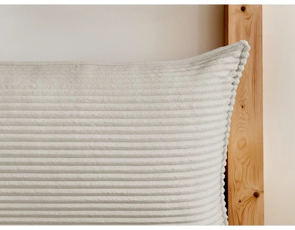 Krémszínű kárpitozott ágyneműtartós franciaágy ágyráccsal 160x200 cm Jade – Bobochic Paris